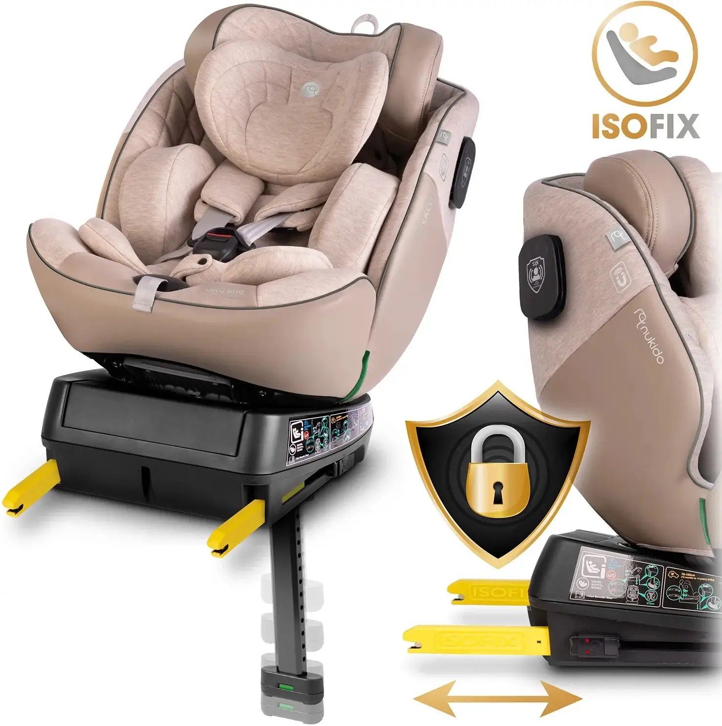 Scaun auto Nukido Aero Line 710122 (Light Brown) - 15