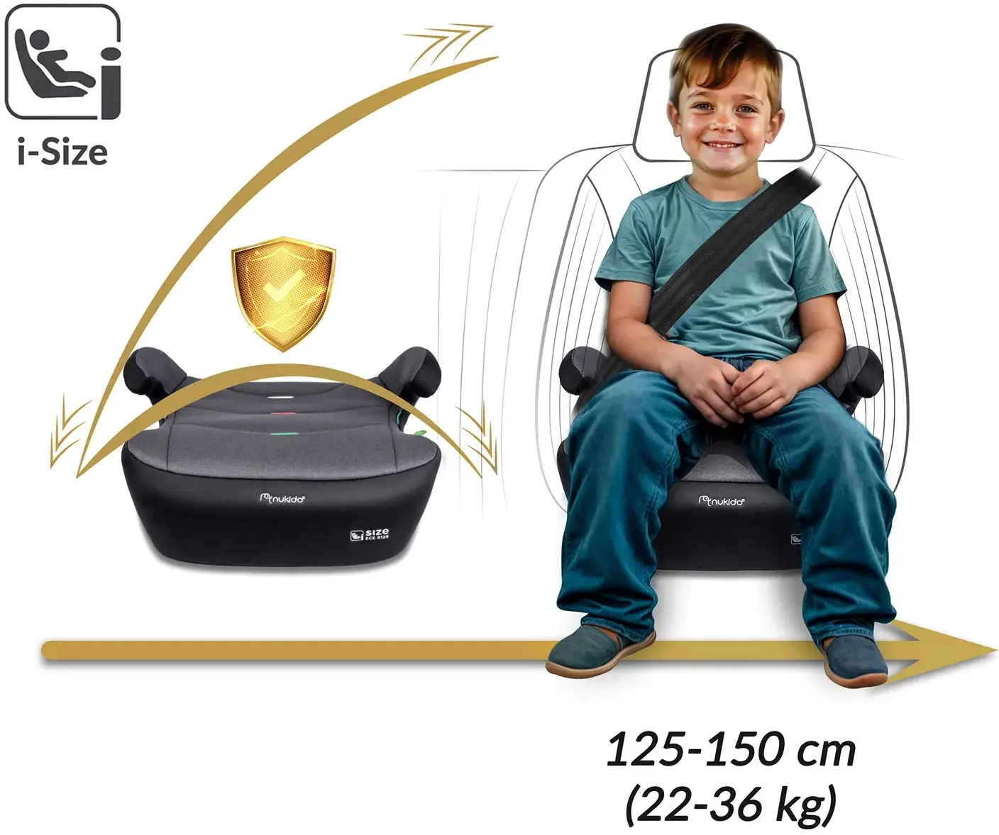 Scaun auto Nukido Louis Base 710201 (Black/Grey) - 3