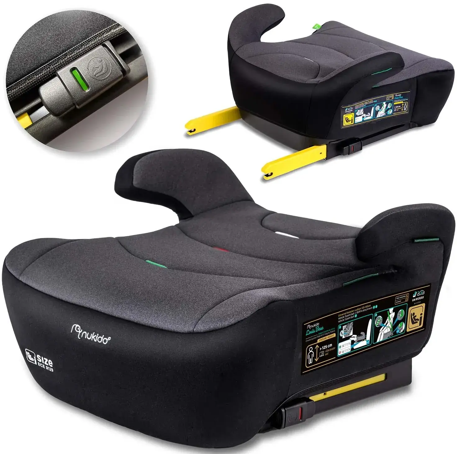 Scaun auto Nukido Louis Base 710201 (Black/Grey) - 7