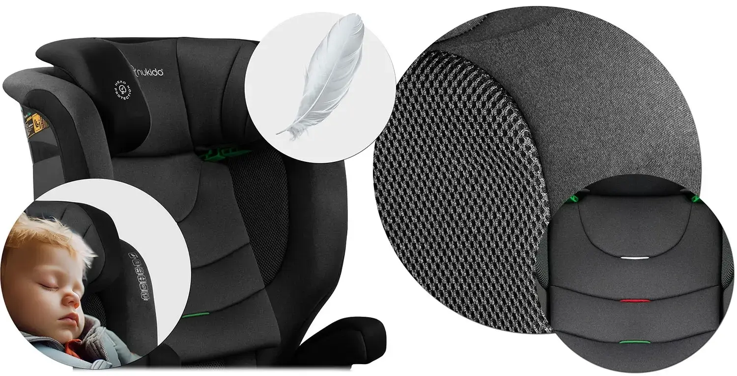 Scaun auto Nukido Louis Soft 710012 (Grey/Black) - 12