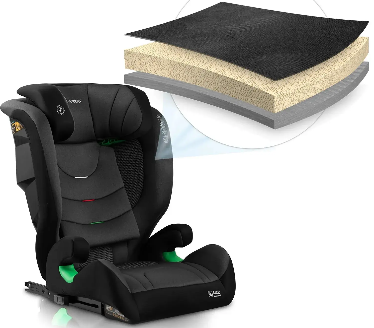 Scaun auto Nukido Louis Soft 710012 (Grey/Black) - 13