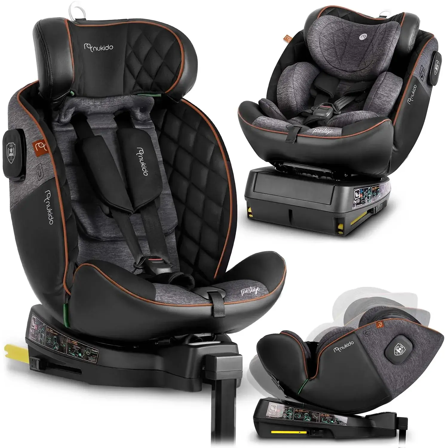 Автокресло Nukido Prestige Line 710100 (Black/Heather Grey) - 9