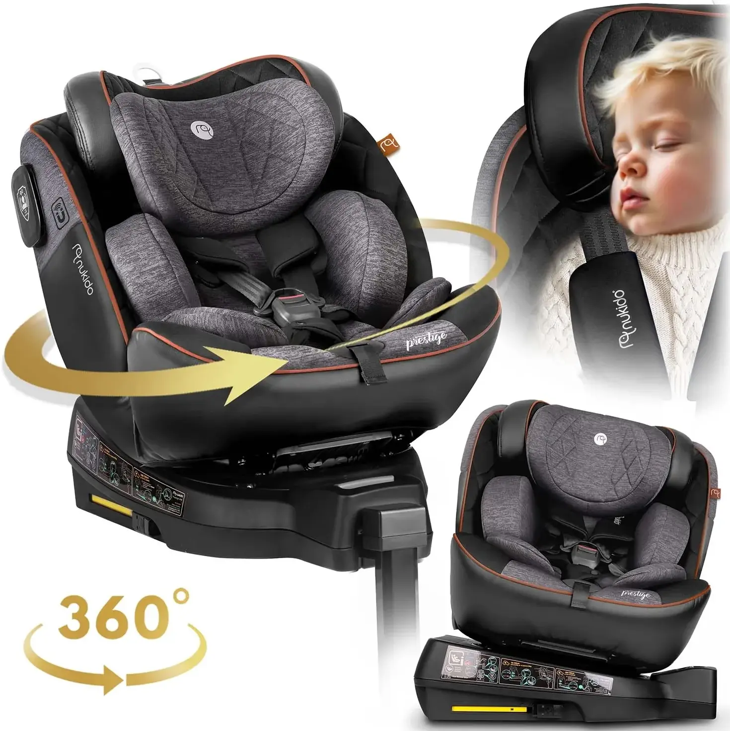 Автокресло Nukido Prestige Line 710100 (Black/Heather Grey) - 18