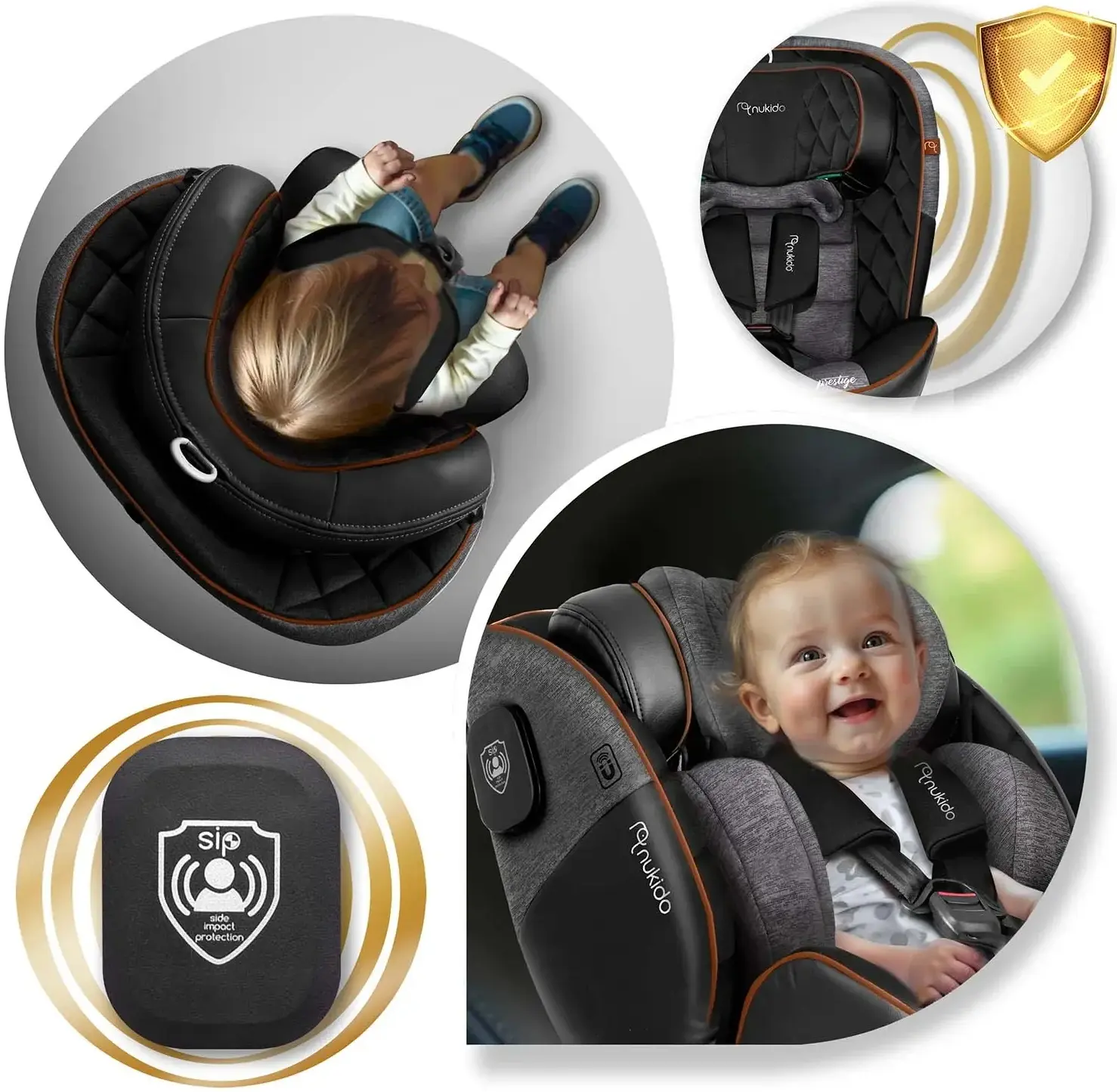 Автокресло Nukido Prestige Line 710100 (Black/Heather Grey) - 15