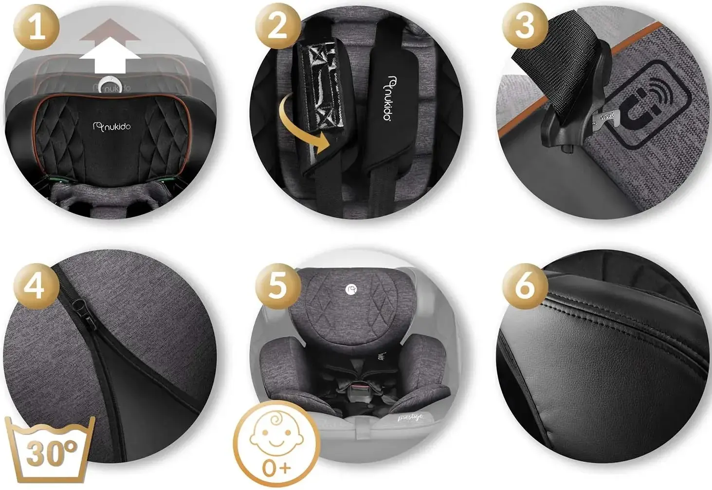 Автокресло Nukido Prestige Line 710100 (Black/Heather Grey) - 14