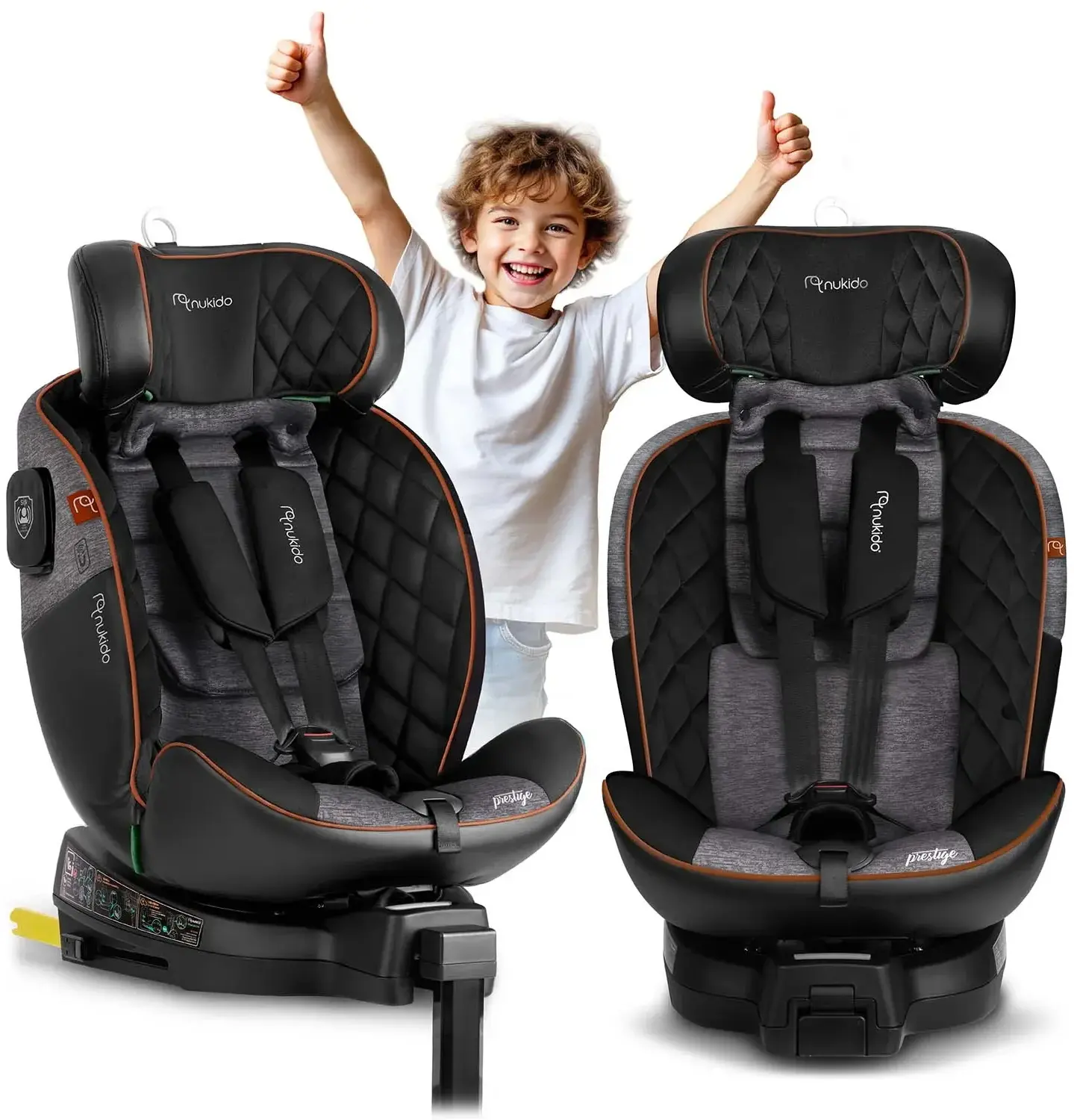 Автокресло Nukido Prestige Line 710100 (Black/Heather Grey) - 13