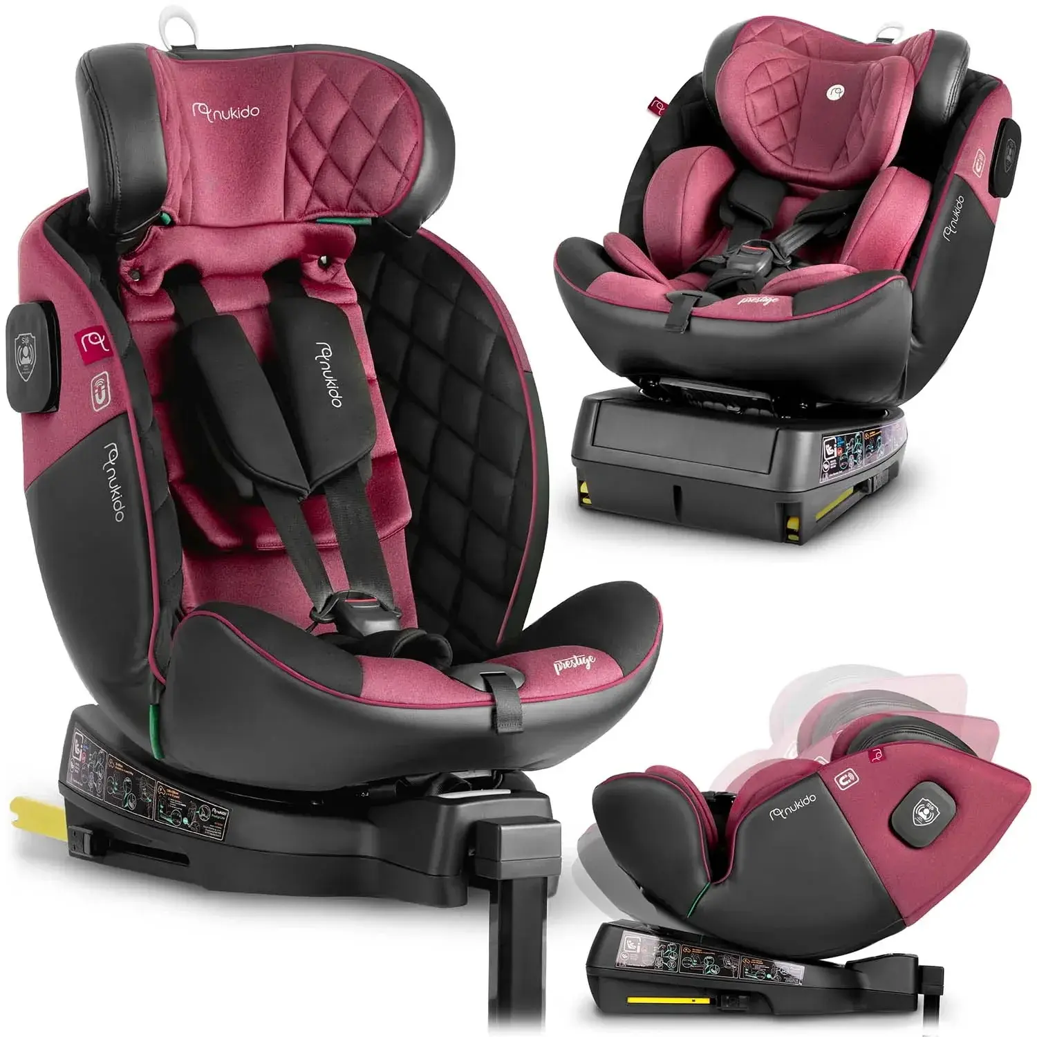 Автокресло Nukido Prestige Line 710102 (Black/Pink) - 9