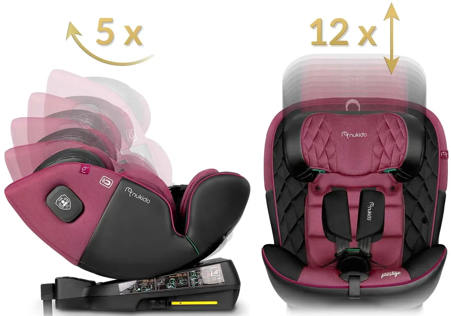 Автокресло Nukido Prestige Line 710102 (Black/Pink) - 7