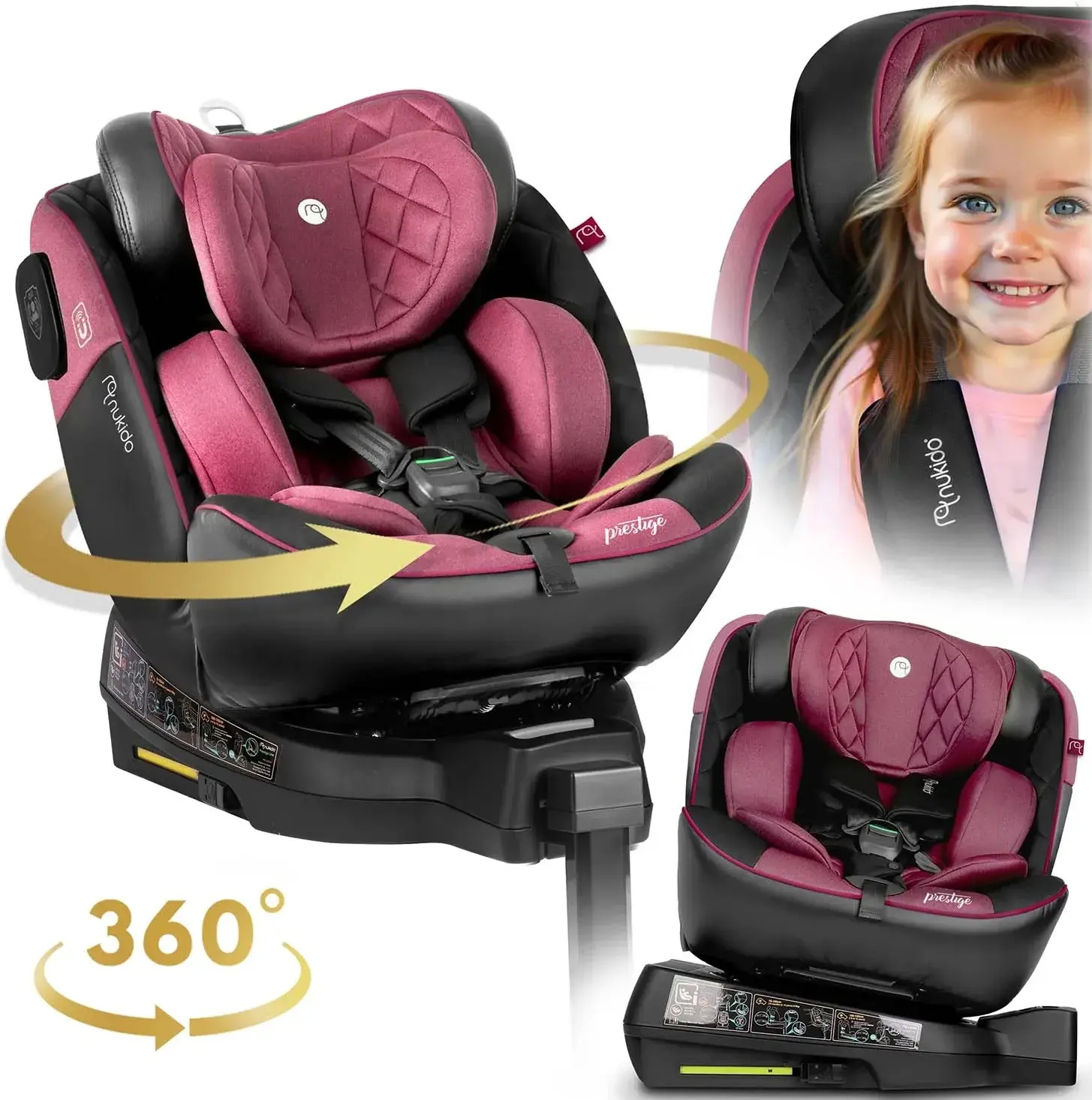 Автокресло Nukido Prestige Line 710102 (Black/Pink) - 18