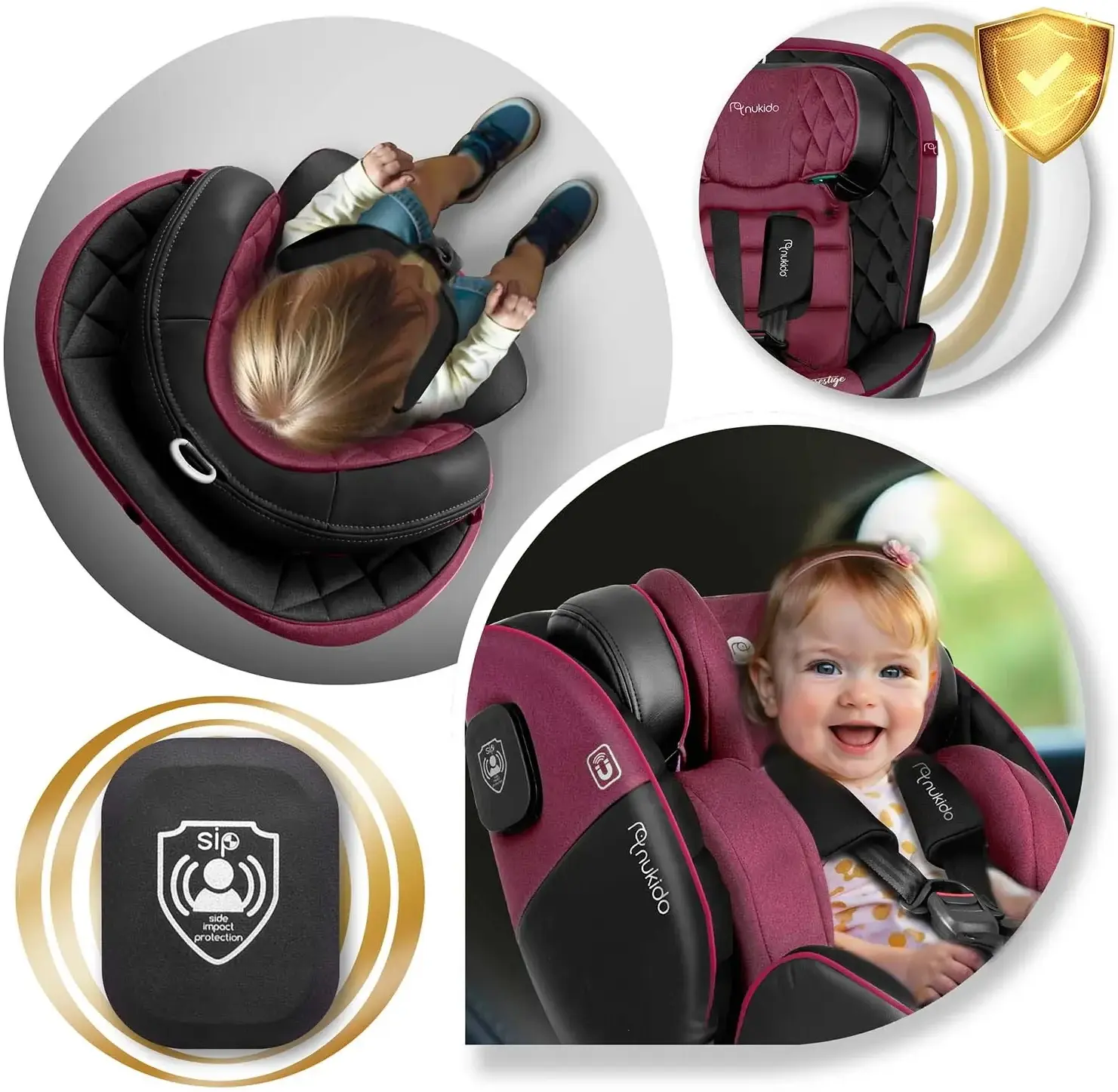 Автокресло Nukido Prestige Line 710102 (Black/Pink) - 15