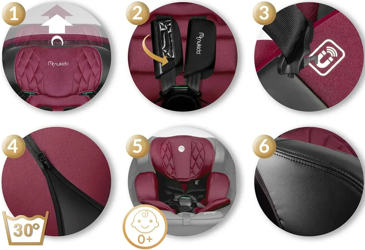 Автокресло Nukido Prestige Line 710102 (Black/Pink) - 14