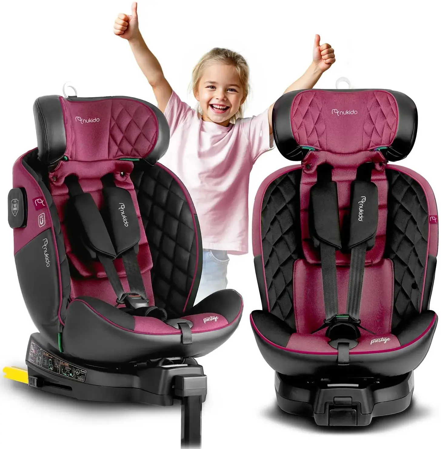 Автокресло Nukido Prestige Line 710102 (Black/Pink) - 13