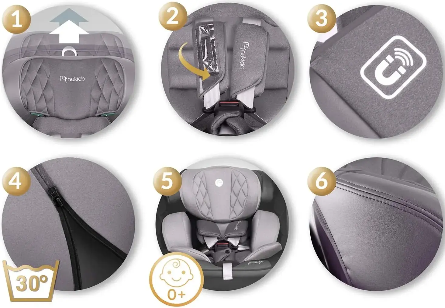 Автокресло Nukido Prestige Line 710103 (Grey) - 7