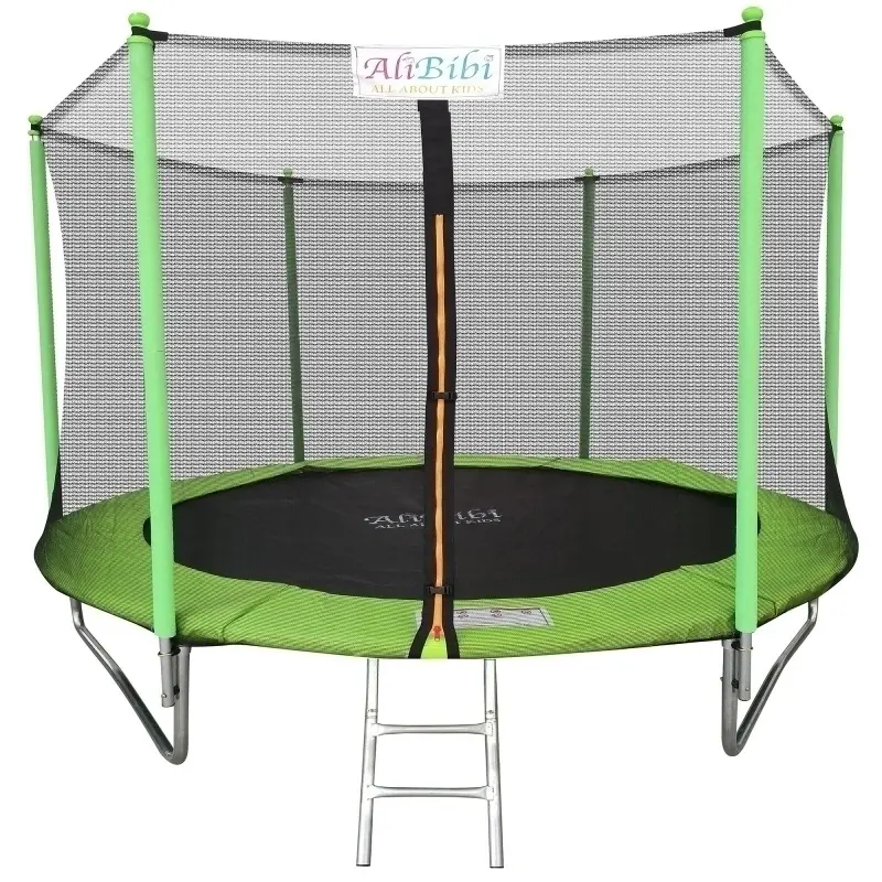 Батут с защитной сеткой AliBibi F608 244см (Black/Green)