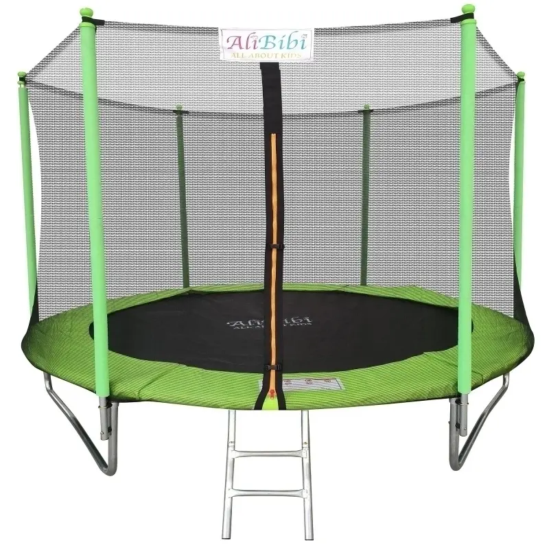 Батут с защитной сеткой AliBibi F610 305см (Black/Green)