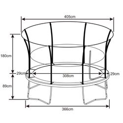 Батут с защитной сеткой Axi Denver 366cm (Green/Black) Thumb
