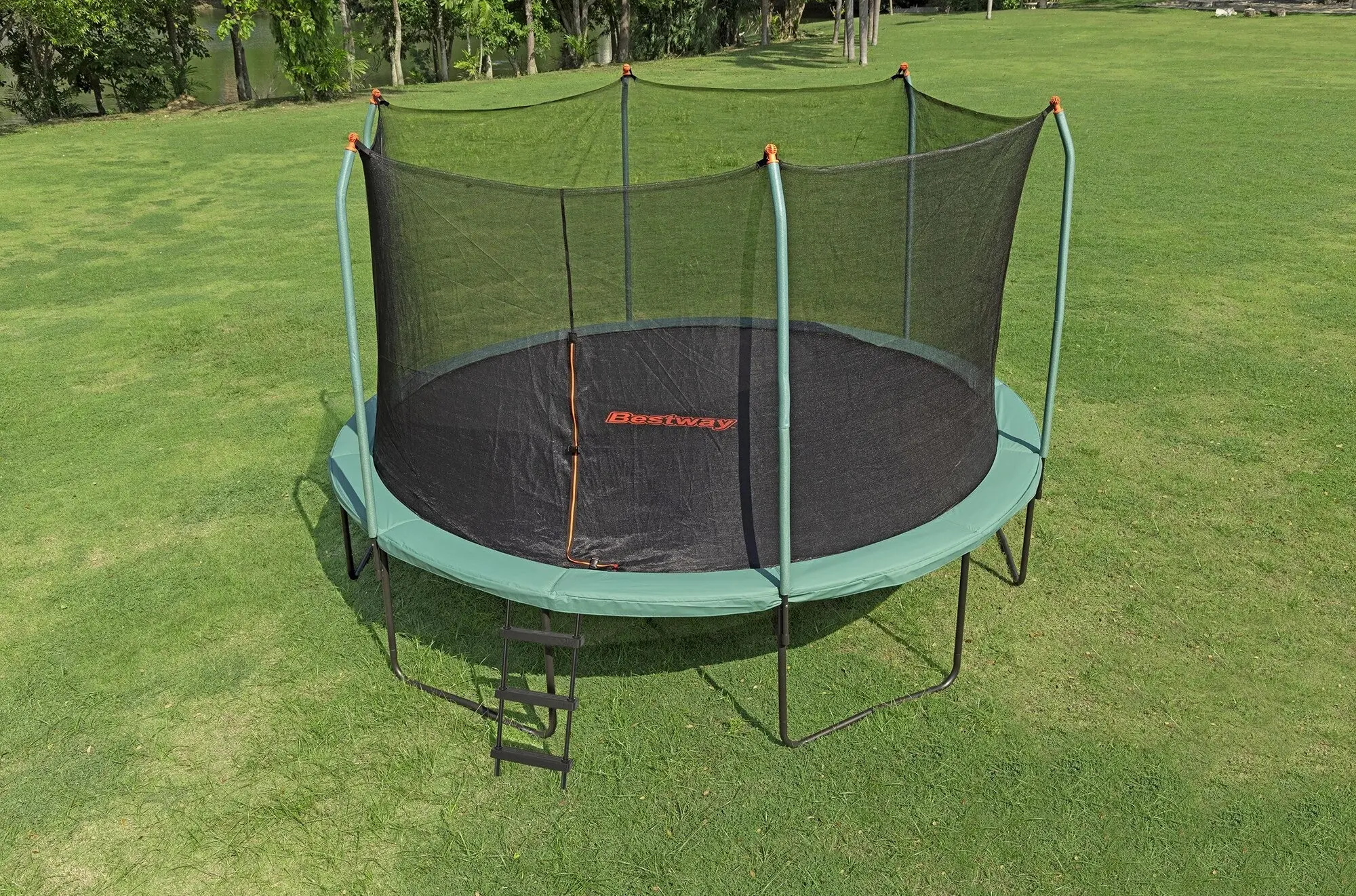 Батут с защитной сеткой Bestway Xtreme Air 59105BW (Black/Green) - 23