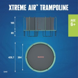 Батут с защитной сеткой Bestway Xtreme Air 59105BW (Black/Green) Thumb