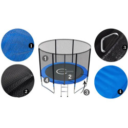 Батут с защитной сеткой Carruzzo T10 305cm (Blue/Black) Thumb