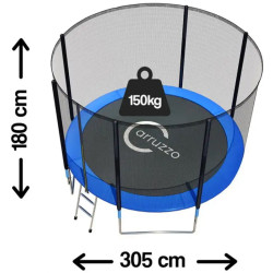 Батут с защитной сеткой Carruzzo T10 305cm (Blue/Black) Thumb