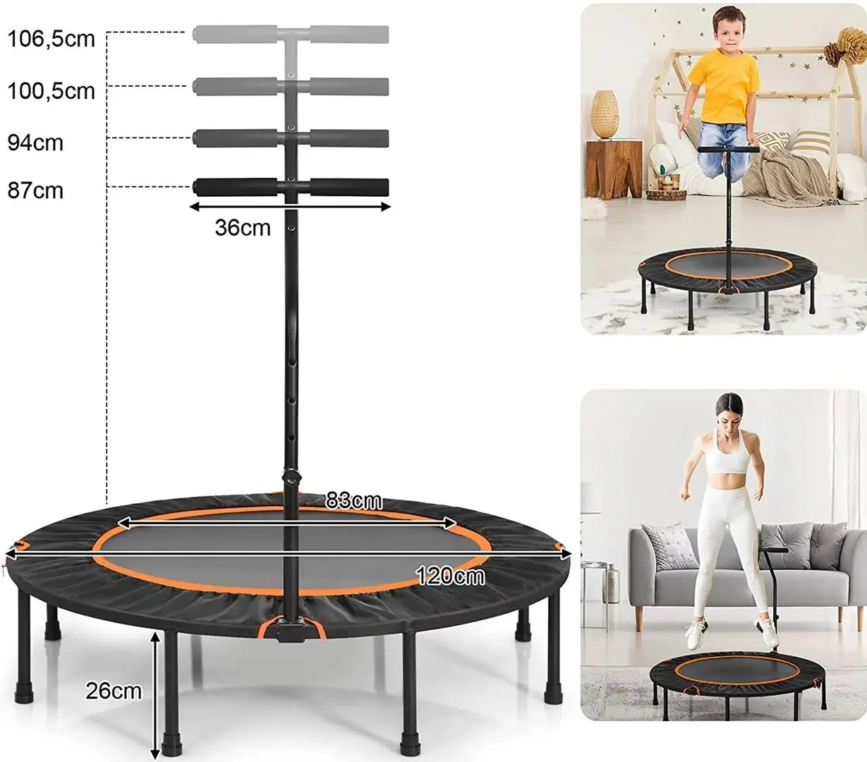 Trambulina Costway SP37395OR (Black/Orange) - 5