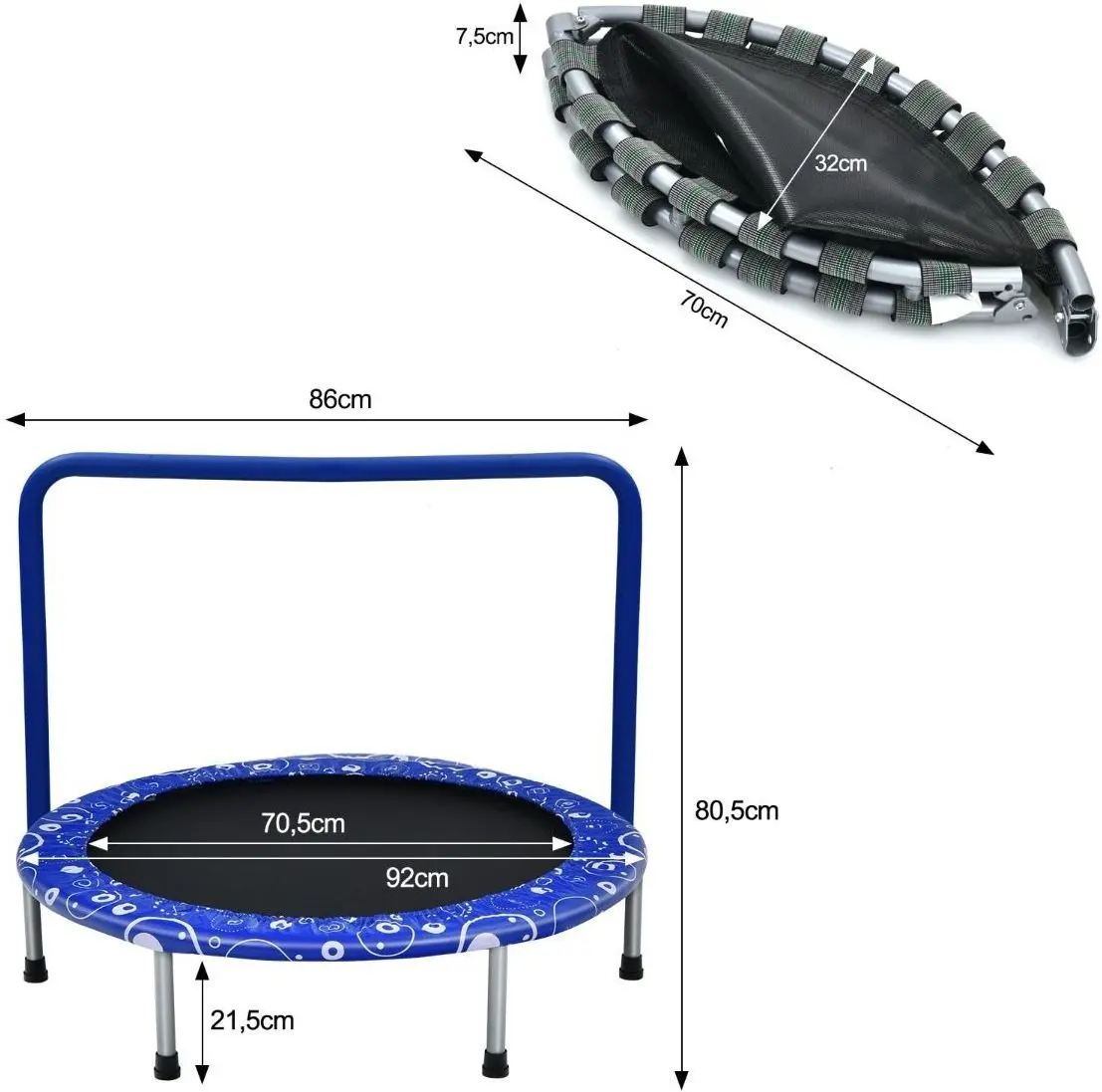 Батут Costway TW10006BL (Blue/Black) - 4
