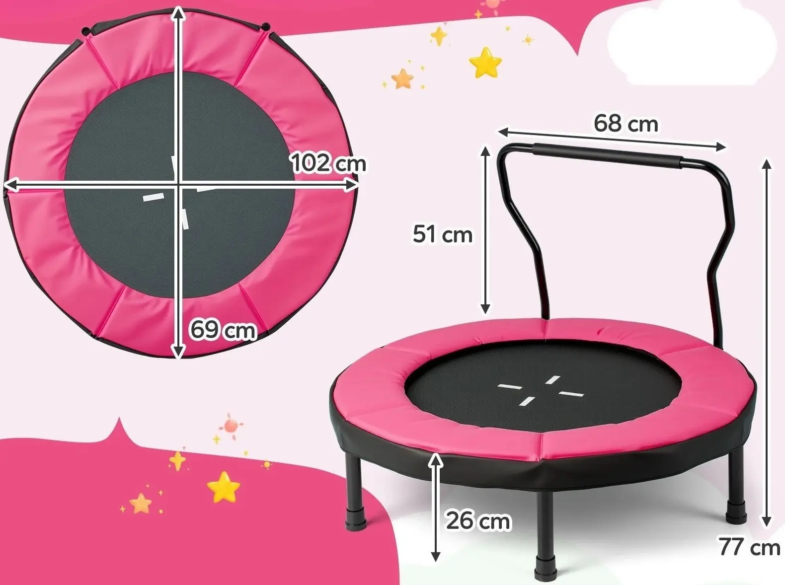 Батут Costway TW10127PI (Pink) - 2