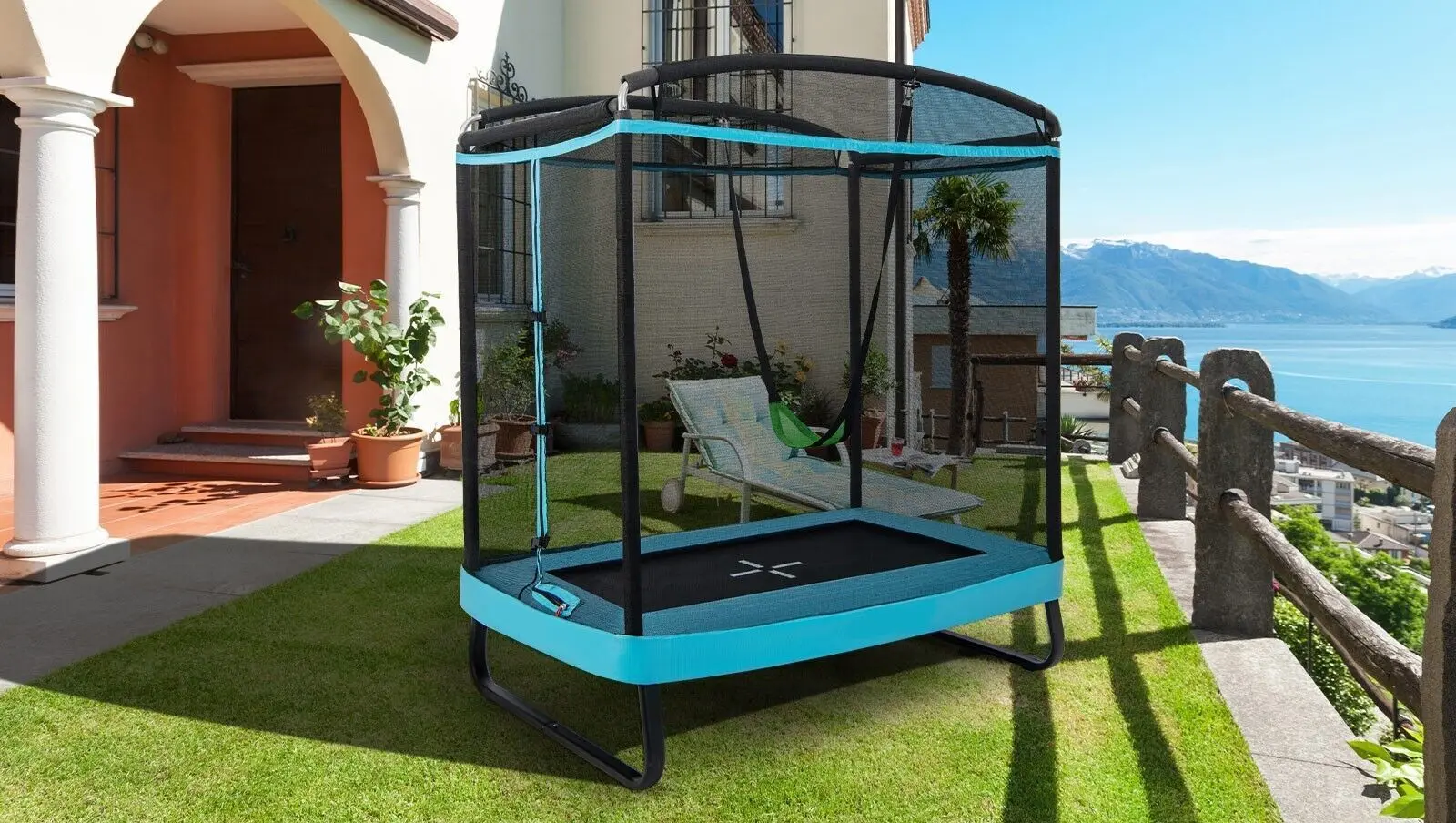 Trambulina cu plasa de protectie Costway TW10004EU-BL (Blue)