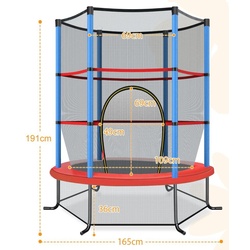 Trambulina cu plasa de protectie Costway TW10052EU-NY 165cm (Blue/Red/Black) Thumb
