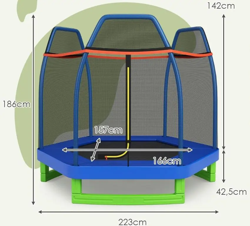 Trambulina cu plasa de protectie Costway TW10053BL (Blue) - 4