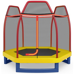 Trambulina cu plasa de protectie Costway TW10053OR (Orange/Blue)