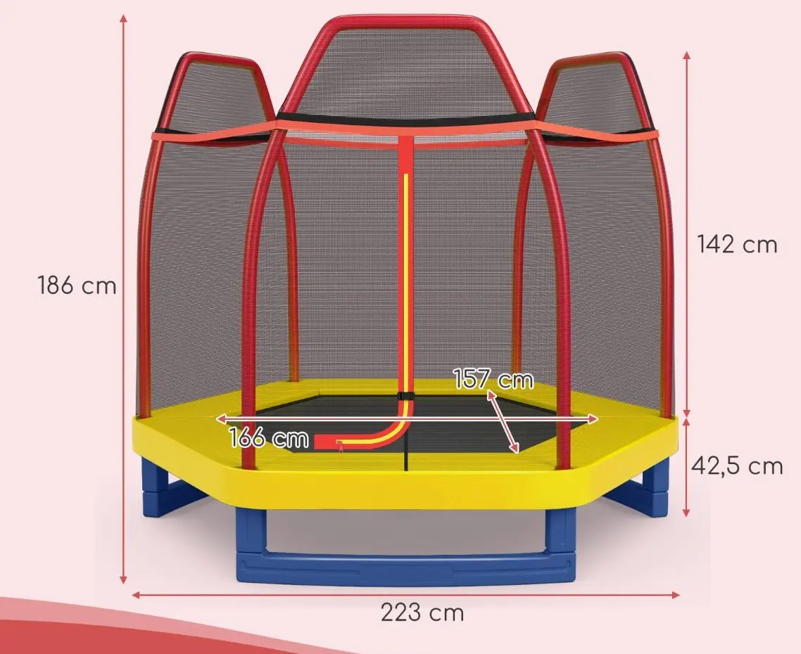 Trambulina cu plasa de protectie Costway TW10053OR (Orange/Blue)