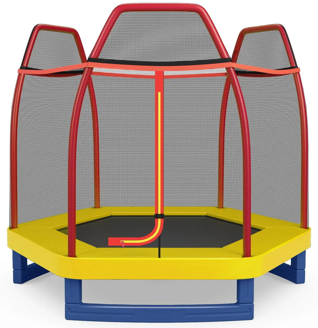 Trambulina cu plasa de protectie Costway TW10053OR (Orange/Blue)