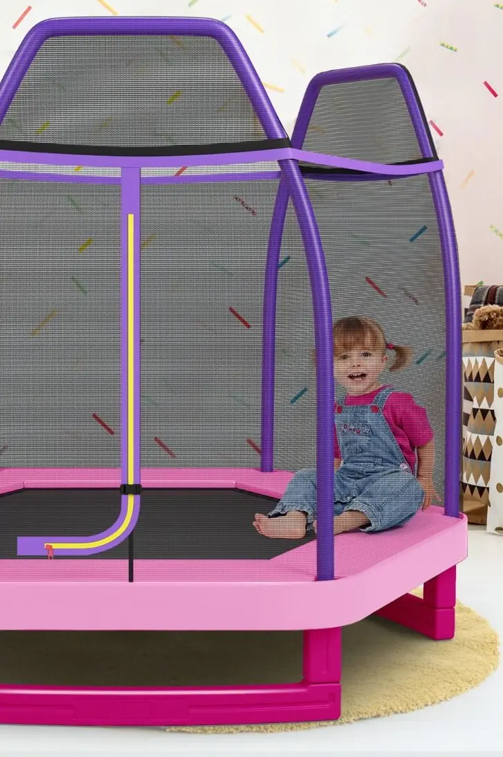 Батут с защитной сеткой Costway TW10053PI (Pink/Purple)