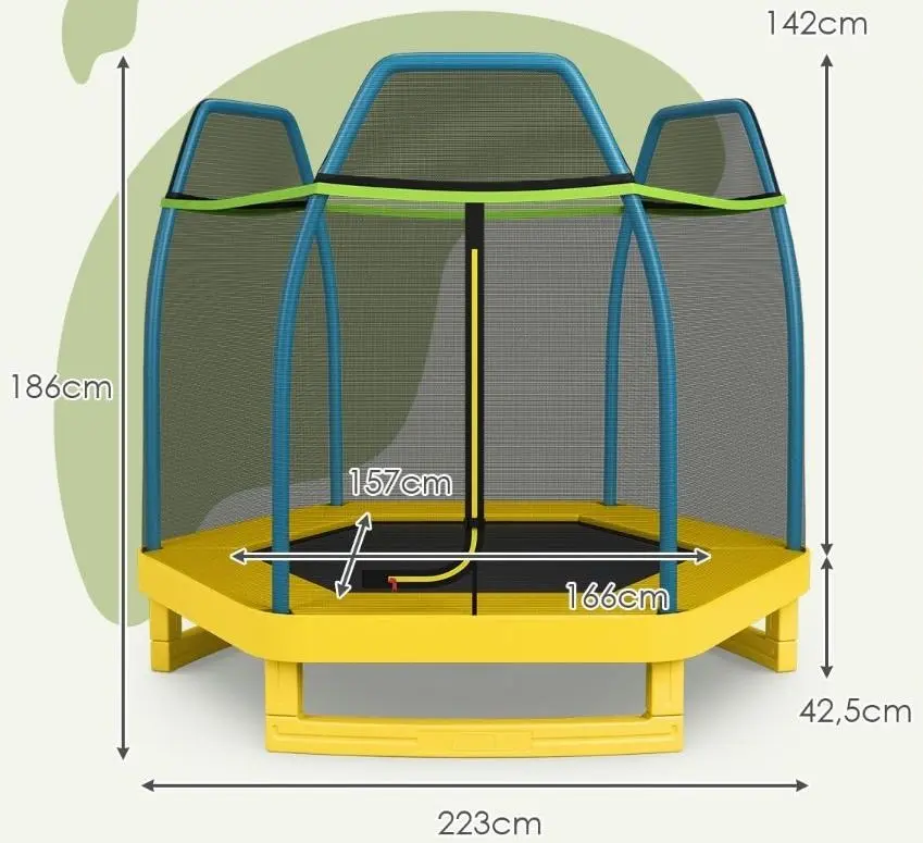 Батут с защитной сеткой Costway TW10053YW (Yellow) - 4
