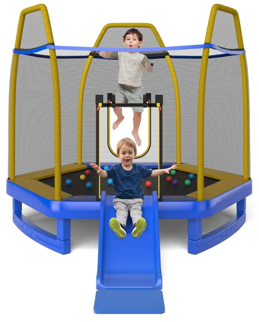 Батут с защитной сеткой Costway TW10085BL (Blue/Yellow) - 2