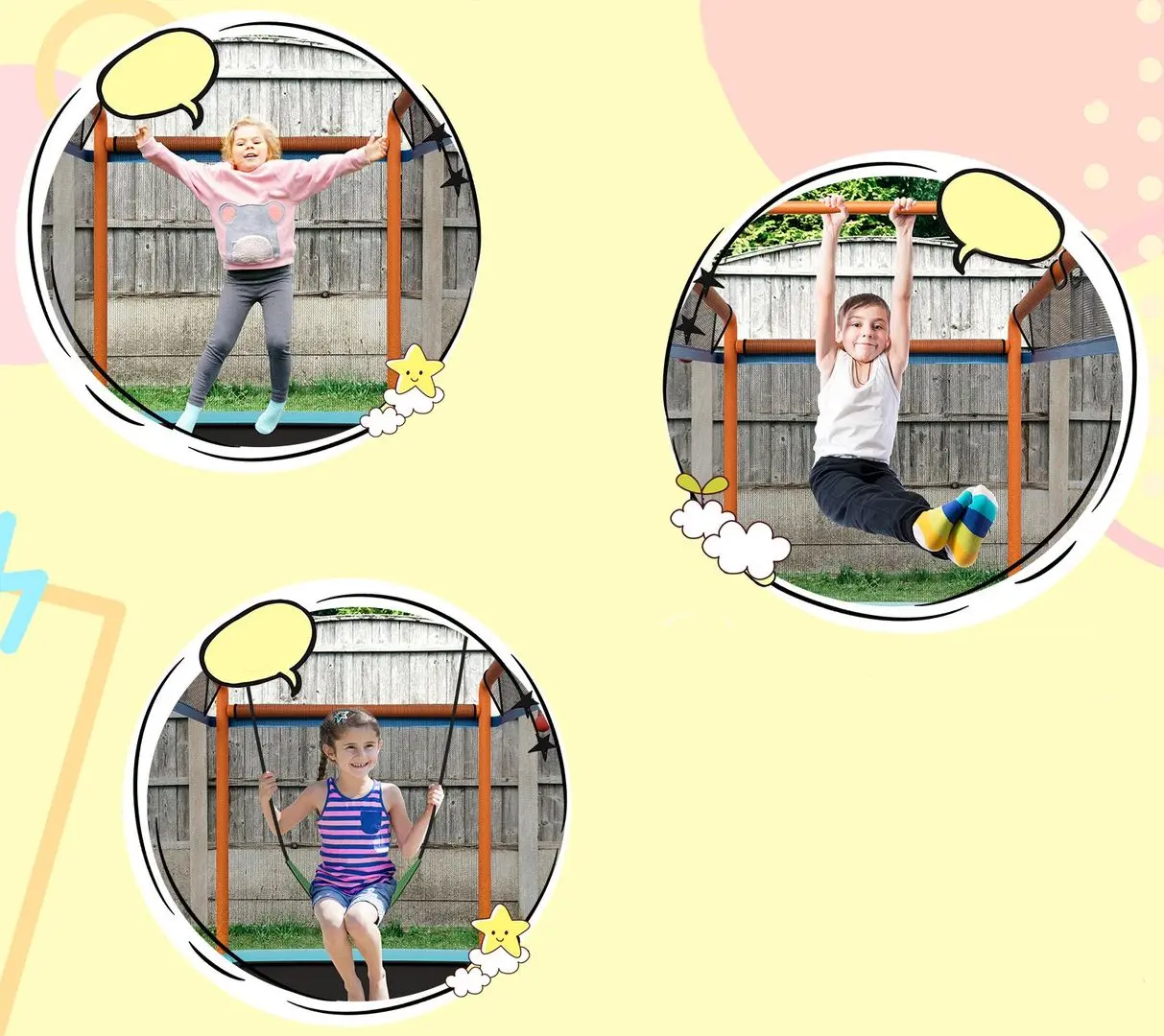 Trambulina cu plasa de protectie Costway TW10089EU-OR (Orange) - 3