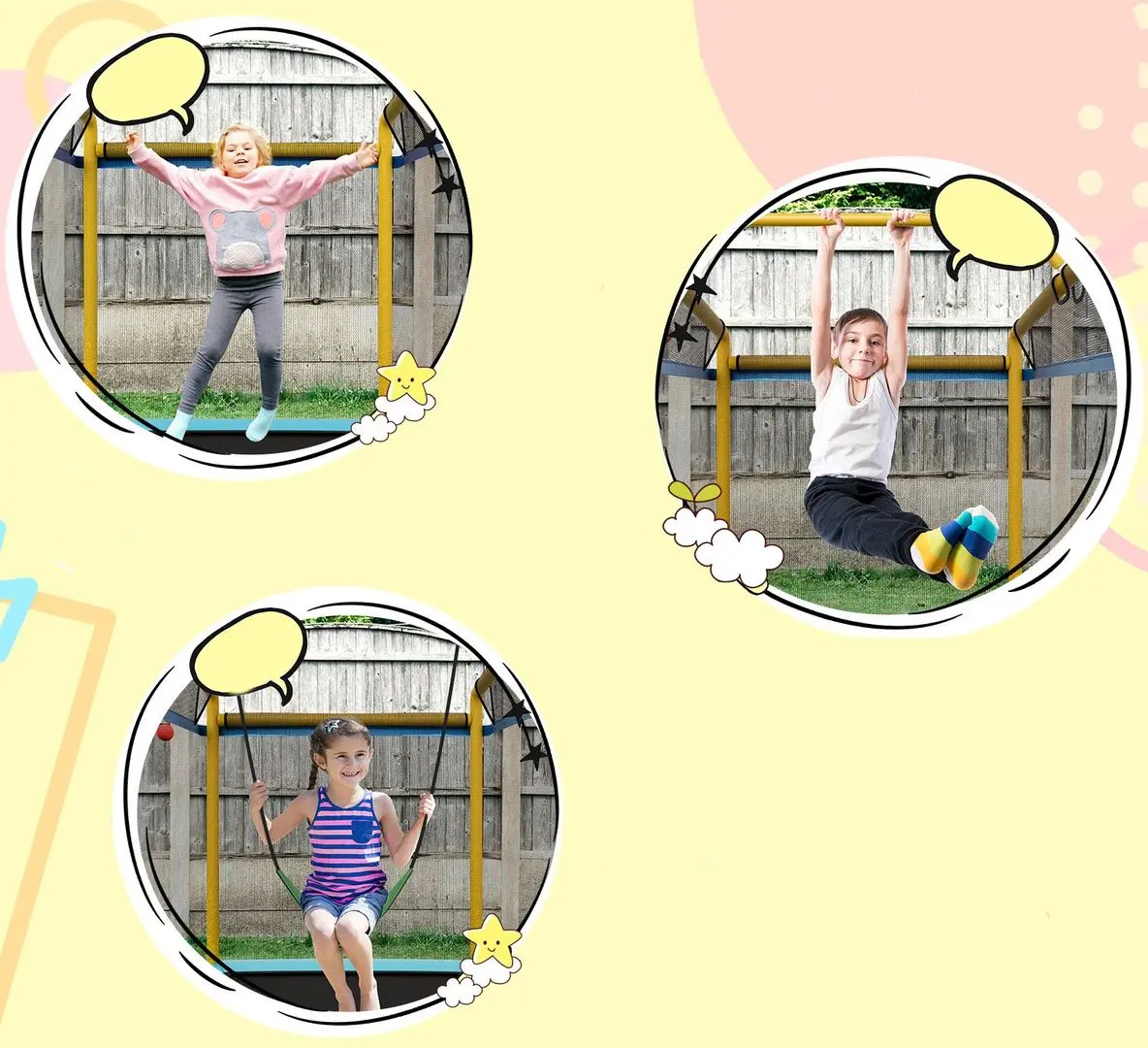 Trambulina cu plasa de protectie Costway TW10089EU-YE (Yellow) - 2