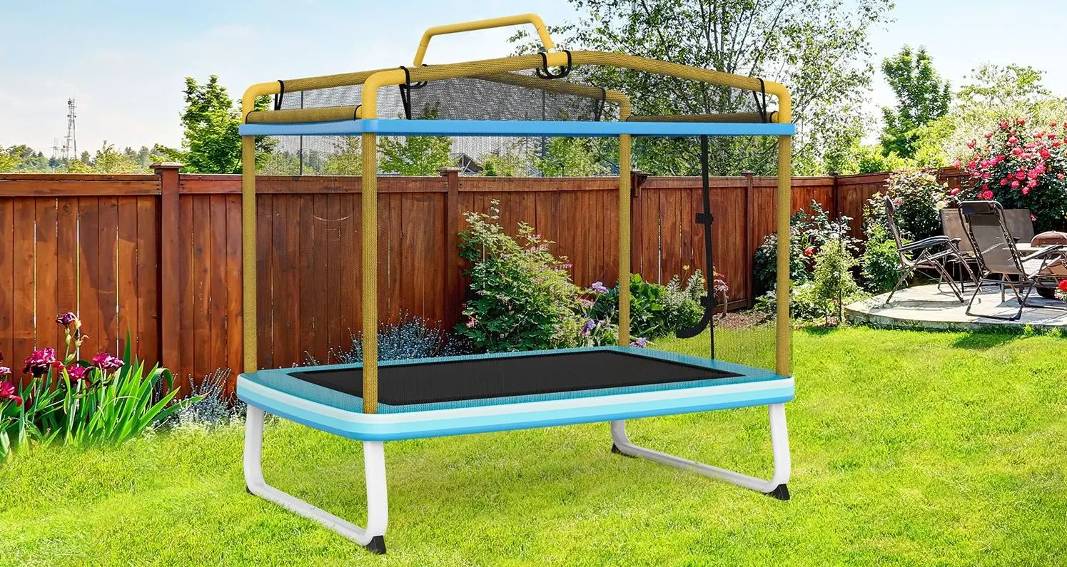 Trambulina cu plasa de protectie Costway TW10089EU-YE (Yellow) - 4