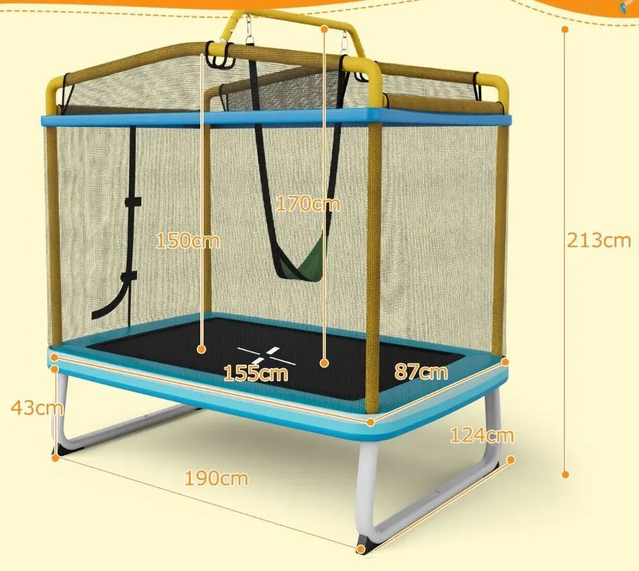 Trambulina cu plasa de protectie Costway TW10089EU-YE (Yellow) - 5