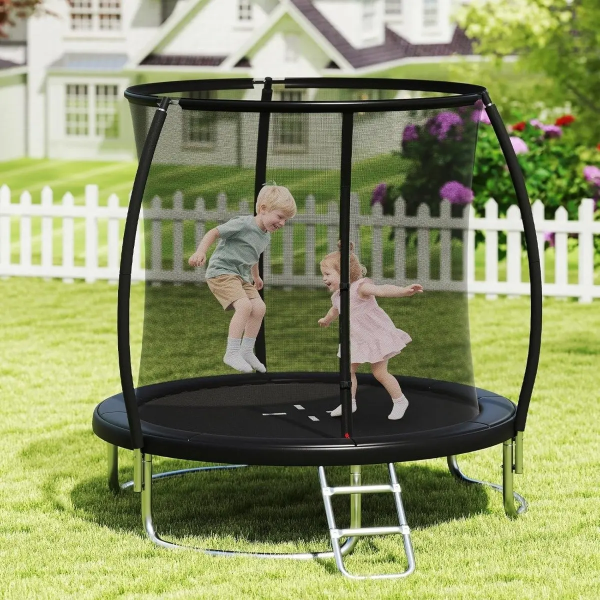 Trambulina cu plasa de protectie Costway TW10140BK (Black) - 3