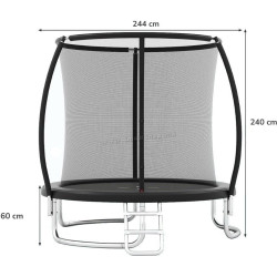 Trambulina cu plasa de protectie Costway TW10140BK (Black)