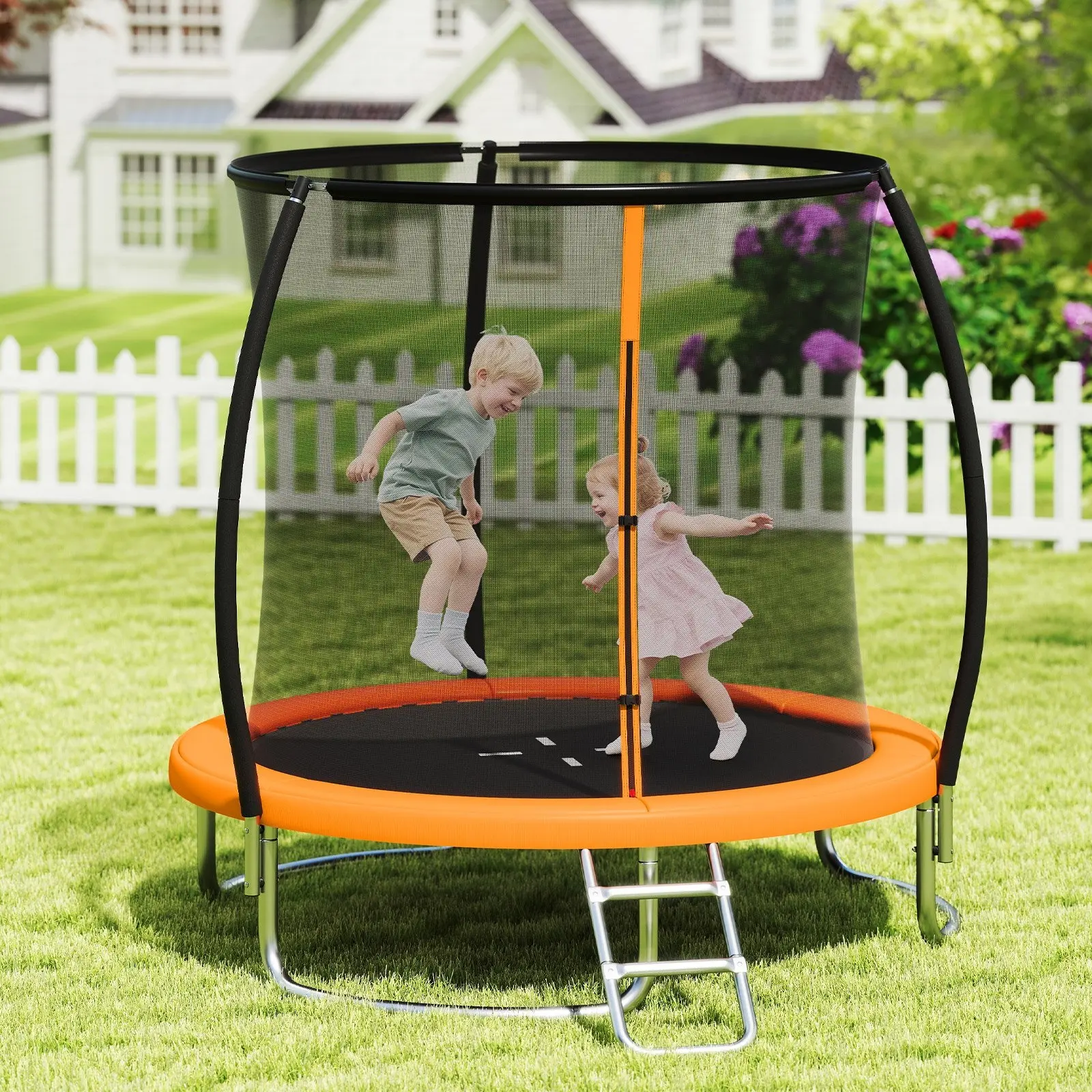 Trambulina cu plasa de protectie Costway TW10140OR (Orange) - 3