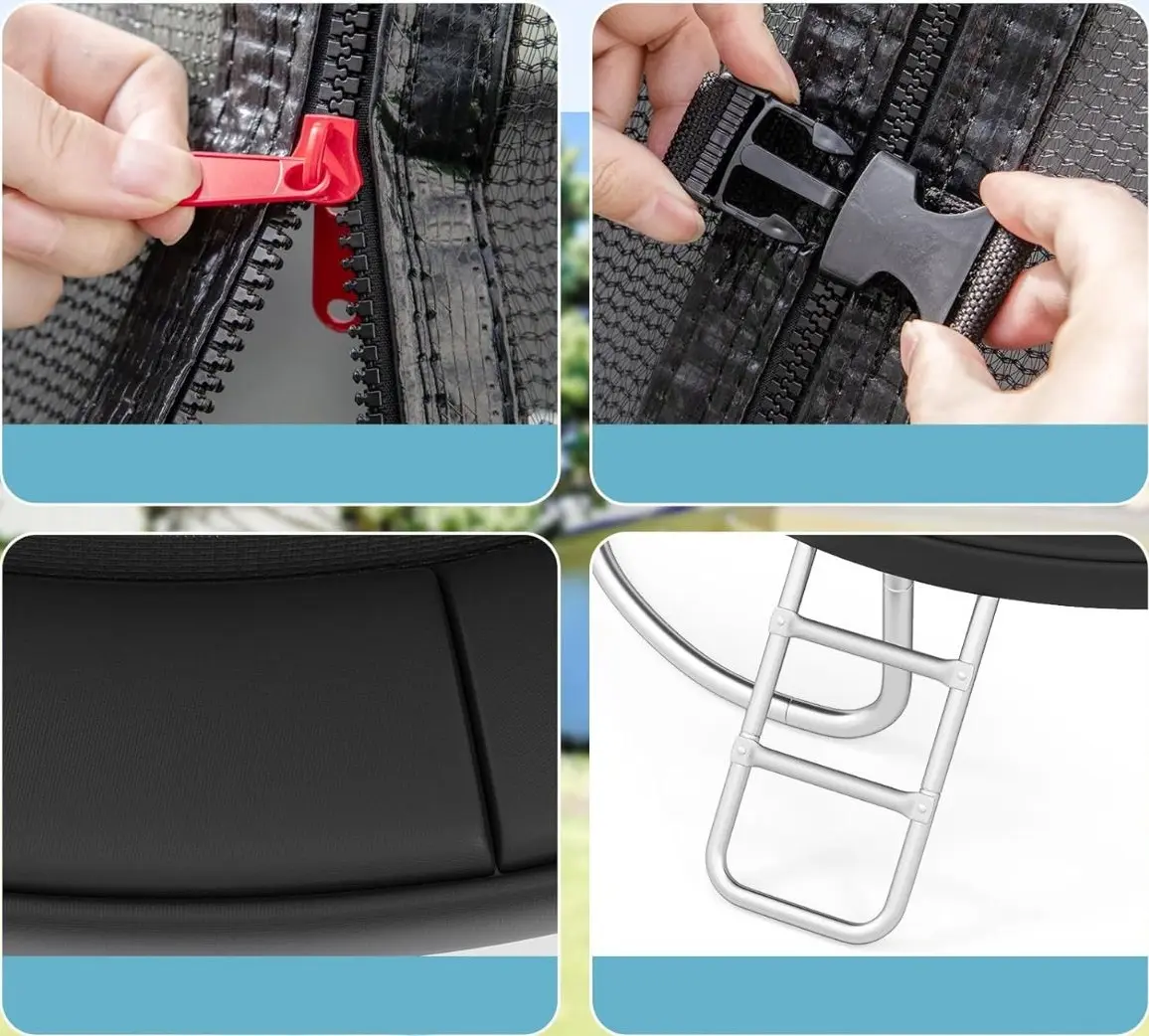 Trambulina cu plasa de protectie Costway TW10141BK (Black) - 2
