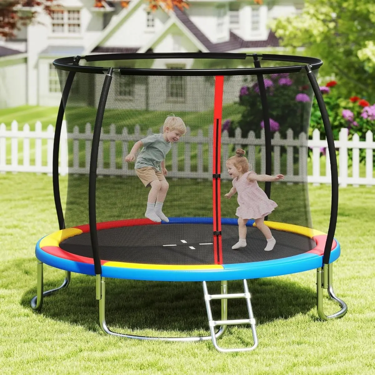 Trambulina cu plasa de protectie Costway TW10141CL (Multicolor) - 4