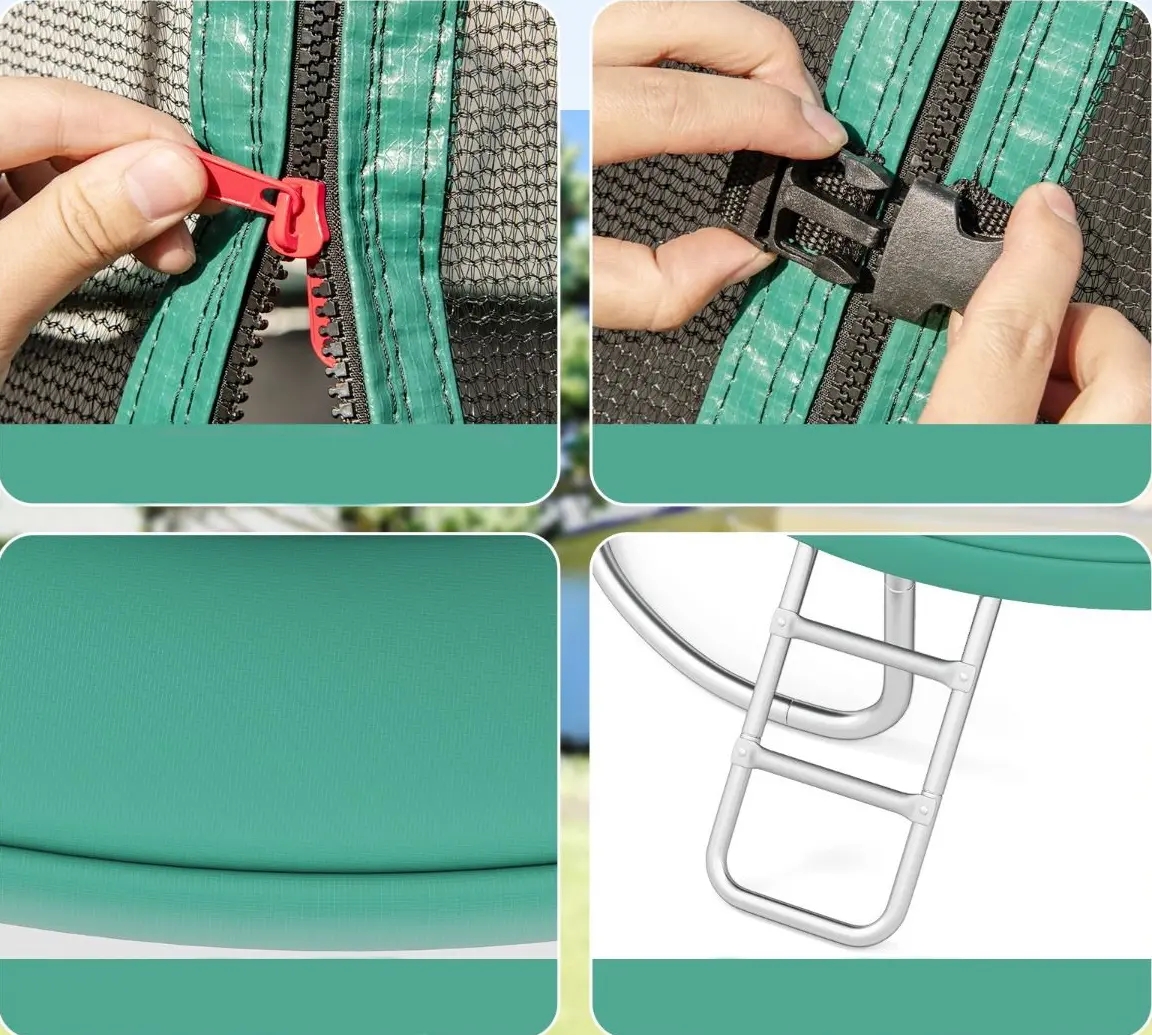 Trambulina cu plasa de protectie Costway TW10141GN (Green) - 2
