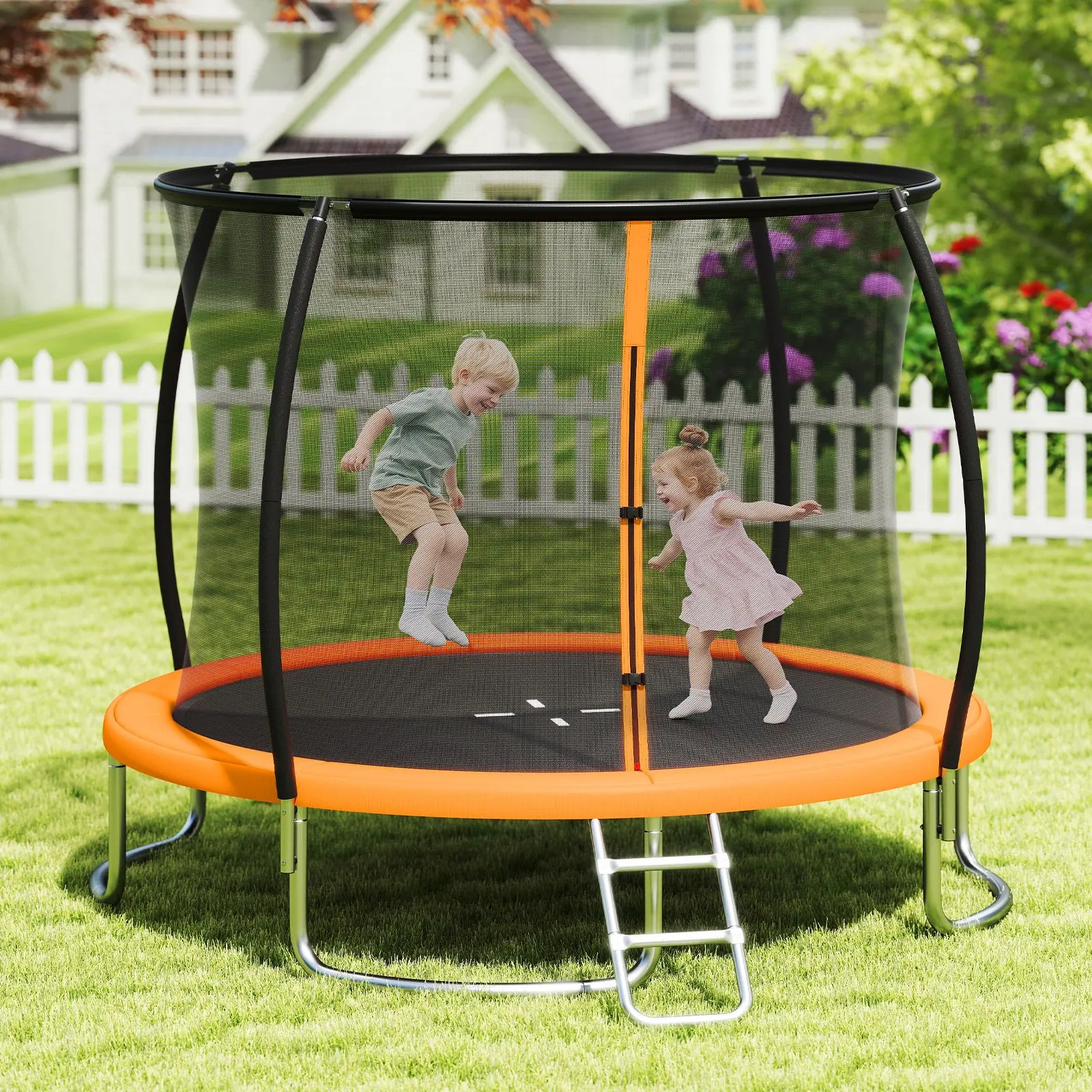 Trambulina cu plasa de protectie Costway TW10141OR (Orange) - 3