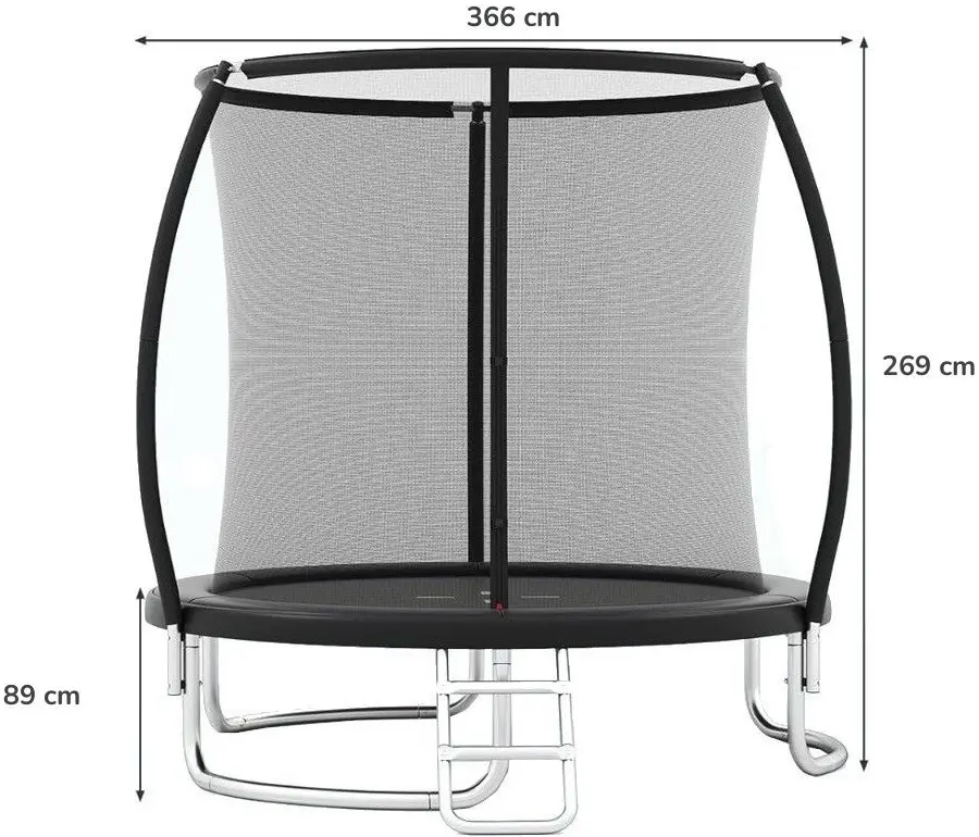 Trambulina cu plasa de protectie Costway TW10142BK (Black) - 2