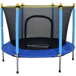 Trambulina cu plasa de protectie DeHome Jumper 55 140cm (Black/Blue)