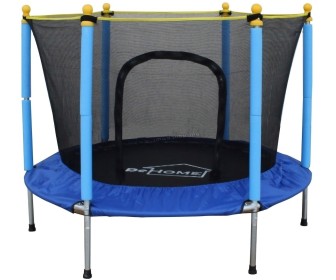 Trambulina cu plasa de protectie DeHome Jumper 55 140cm (Black/Blue)